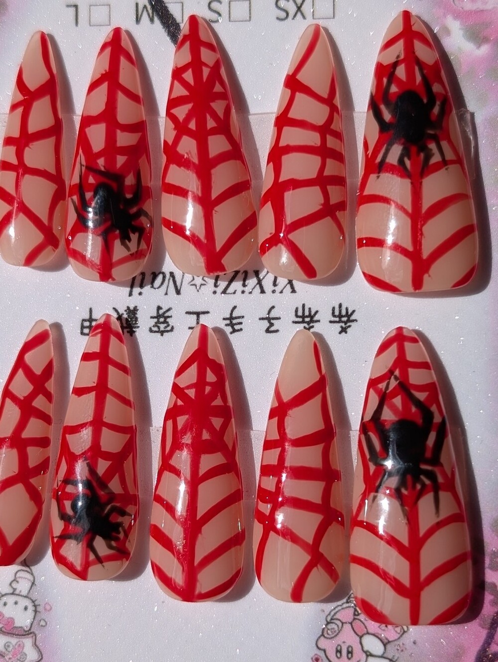 ❤️ 10pc Handmade Stiletto Halloween Premium Nails Size: Medium 3.0 #24